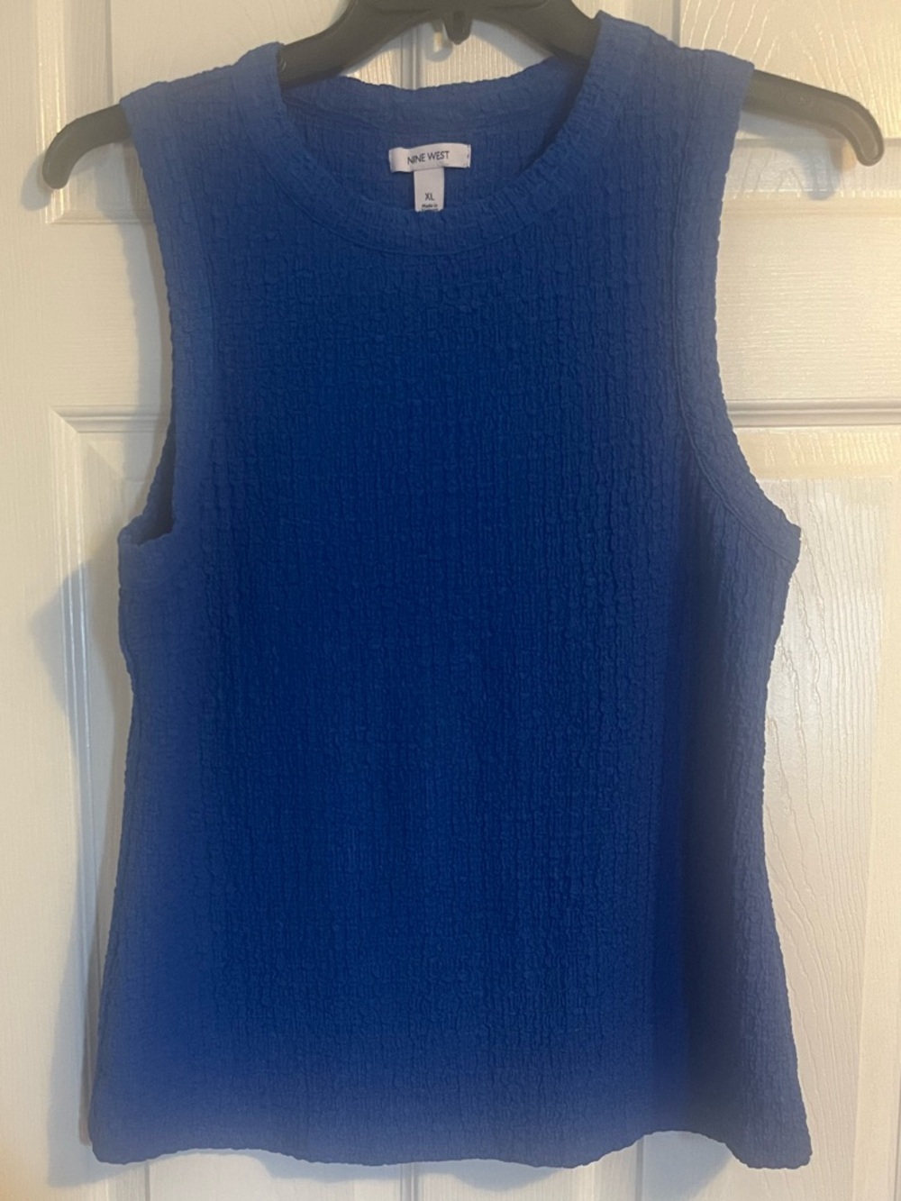 Nine West Cobalt Blue Textured Sleeveless Tank